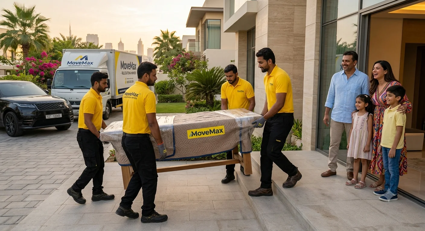 MoveMax UAE team providing home packing and moving services in Sharjah