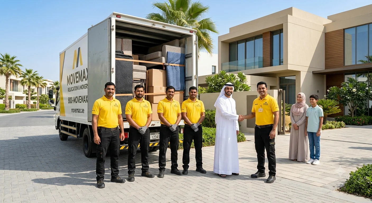MoveMax UAE team providing home packing and moving services in Ajman