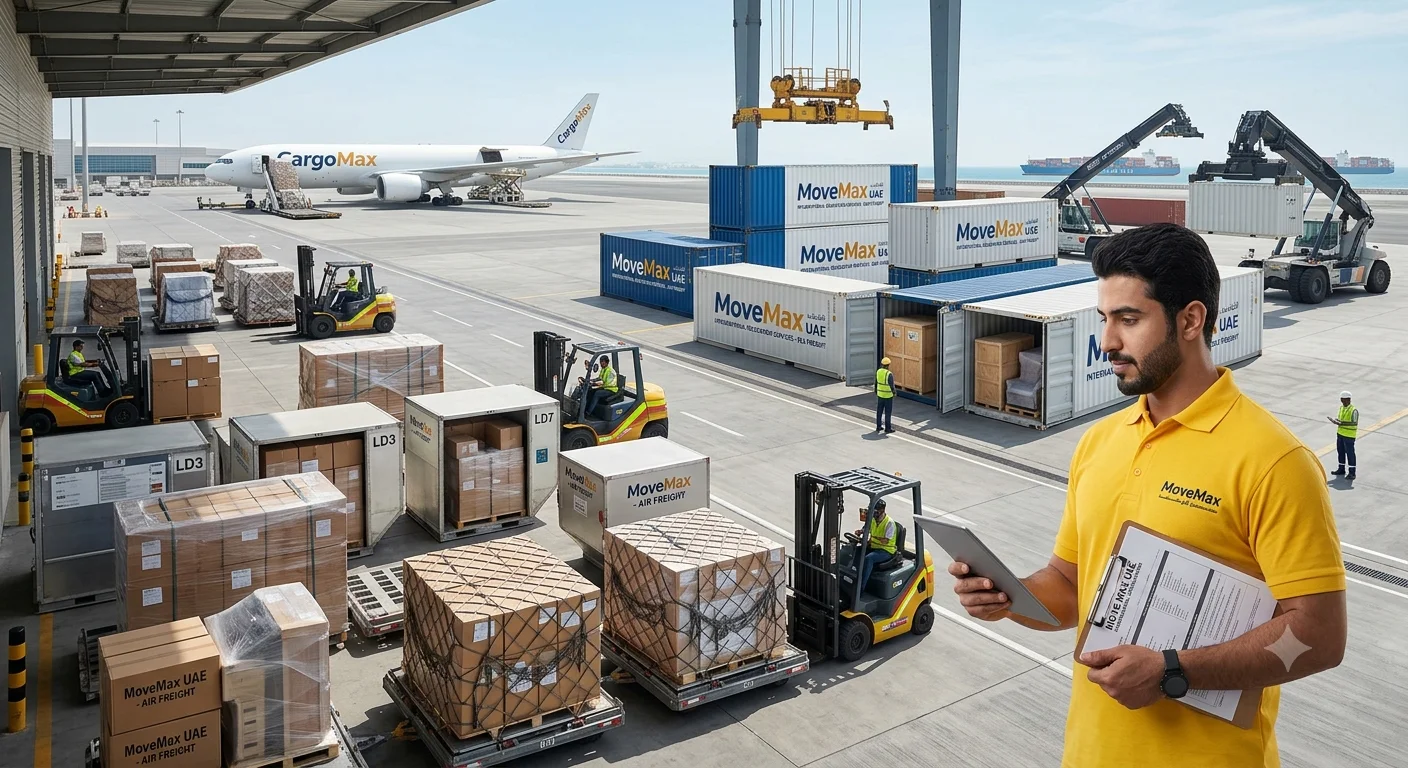 Custom wooden crate prepared for overseas household shipment