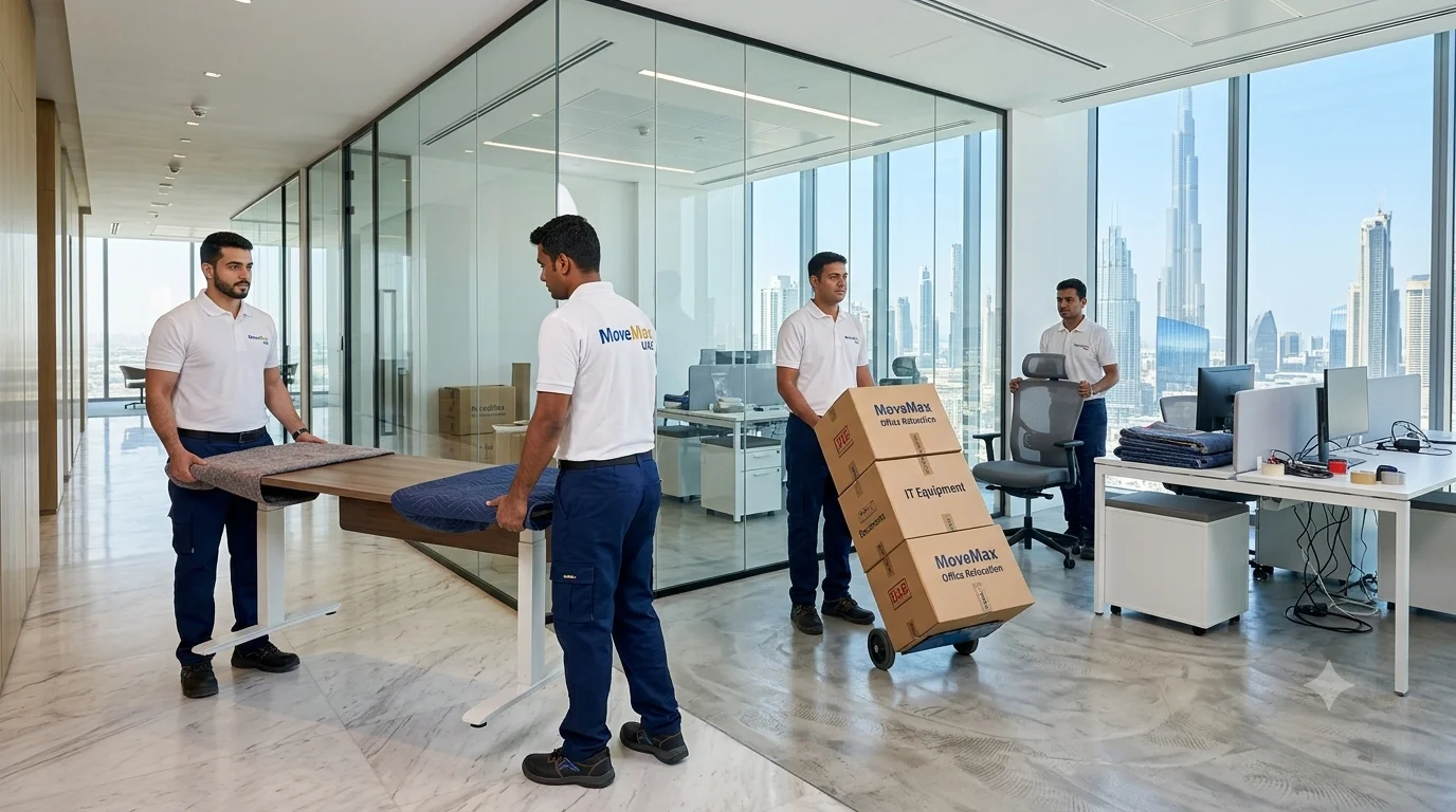 Office relocation and commercial moving services provided by MoveMax UAE in Dubai